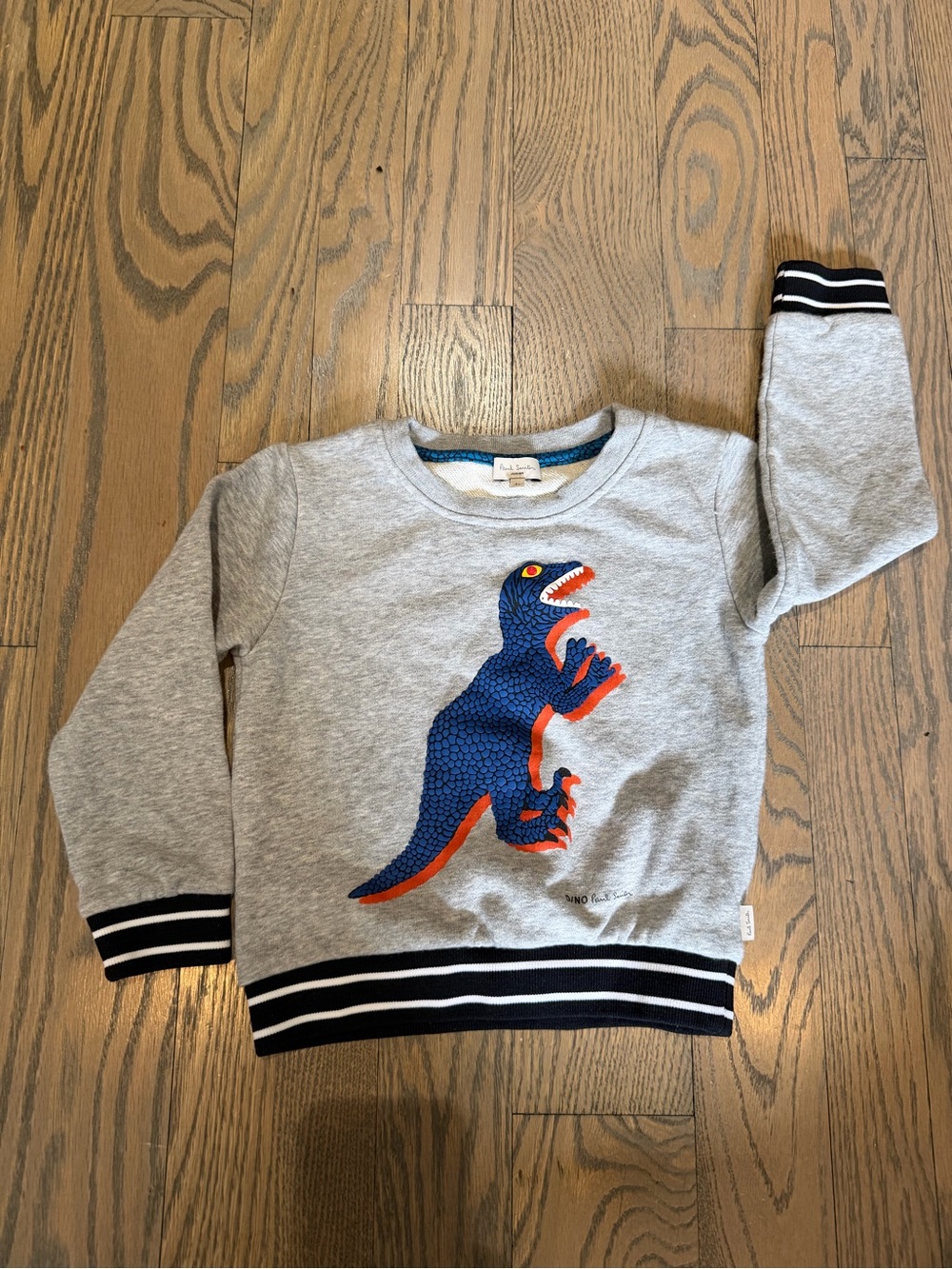 Paul Smith Kids Grey Sweatshirt with Blue & Orange Dinosaur